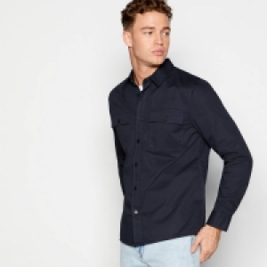 Red Herring Navy Cotton Long Sleeve Regular Fit Utility Shirt