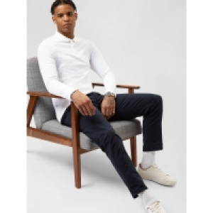 Burton White Long Sleeved Muscle Fit Polo