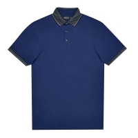 Debenhams Burton Cobalt Jacquard Collar Polo Shirt