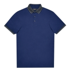 Burton Cobalt Jacquard Collar Polo Shirt