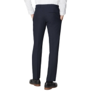 Limehaus Navy Plain Slim Fit Suit Trousers