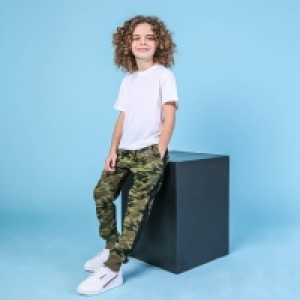 Threadboys Boys Khaki Camo Print Crazy Joggers
