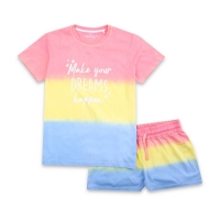 Debenhams Threadgirls Girls Rainbow Ombre Squashy Cotton Pyjama Set