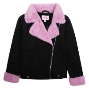Threadgirls Girls Black Tanya Suedette Biker Jacket