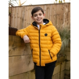 Threadboys Boys Mustard Cole Hooded Padded Jacket