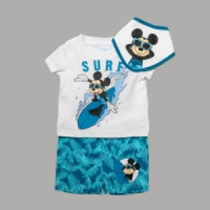 Debenhams Character Shop Disney Baby Mickey Mouse Surfing 3-Piece Outfit