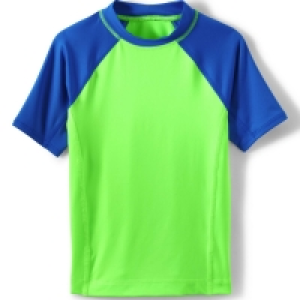 Debenhams Lands End Green Boys Short Sleeves Rash Vest