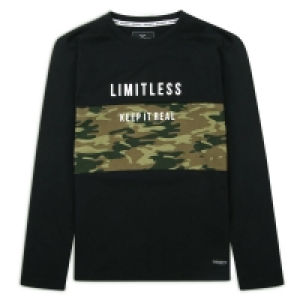 Threadboys Boys Black Colourblock Kerri Long Sleeve T-Shirts