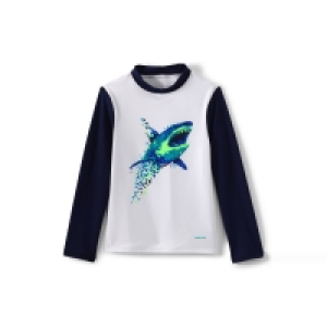 Lands End White Boys Long Sleeves Rash Vest