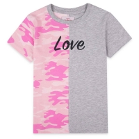 Debenhams Threadgirls Girls Pink Camo Colourblock Lacey T-Shirts