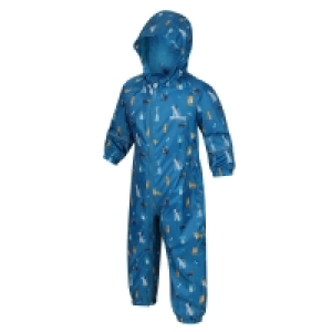 Regatta Blue Peppa Pobble Waterproof Hooded Puddle Suit