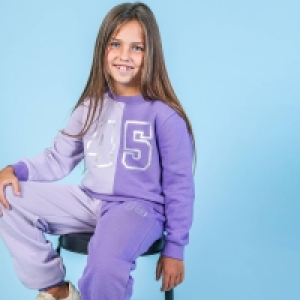 Threadgirls Girls Lilac Colourblock Kasey Cropped Sweatshirts