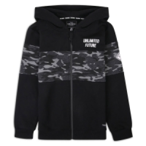 Threadboys Boys Black Drink Zip Through Hoody