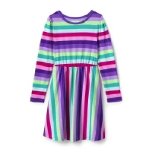 Lands End Multi Girls Cinched Waist Pattern Dress