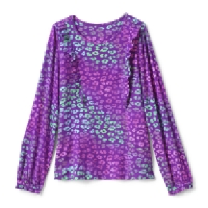 Debenhams Lands End Purple Girls Ruffle Top