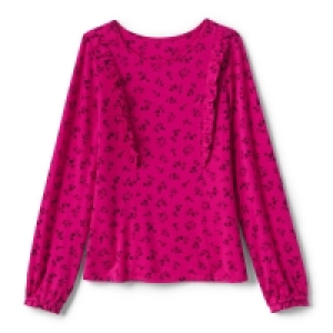 Lands End Pink Girls Ruffle Top