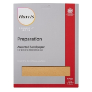 Harris Seriously Good Assorted Sandpaper - Pack of 4 - Grey  £2.59