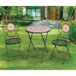 QDStores  Messina 3 Piece Mosaic Bistro Furniture Set