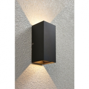 Saxby Volta Adjustable Matt Black & Clear Glass Twin Wall Li
