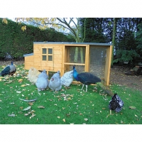 Wickes  Shire Timber Pent Chicken Coop & Run Honey Brown - 7 x 3 ft