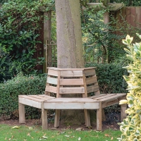 Wickes  Forest Garden Semi Circular Timber Tree Seat