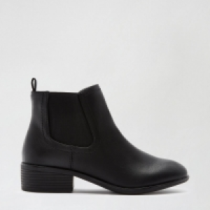 Debenhams Dorothy Perkins Black Polyurethane Maple Chelsea Boots