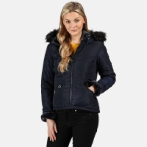 Regatta Blue Westlynn Insulated Quilted Fur Trimmed Jacket