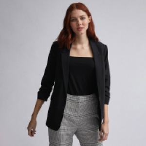 Debenhams Dorothy Perkins Black Ruched Sleeves Jacket