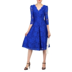 Jolie Moi Royal 3/4 Sleeved Lace Prom Dress