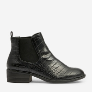 Debenhams Dorothy Perkins Black Crocodile Design Maple Chelsea Boots