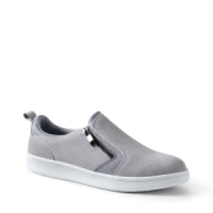 Lands End Grey Side Zip Suede Trainers