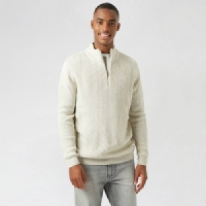 Debenhams Burton Ecru Half Zip Fisherman Jumper