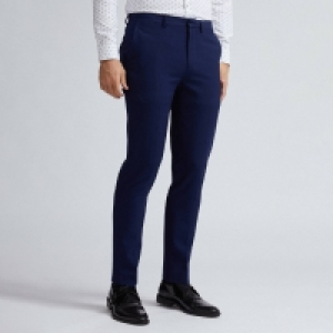 Burton Blue Textured Skinny Fit Suit Trousers