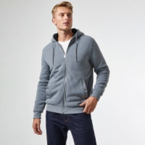 Debenhams Burton Grey Borg Zip Through Hoodie