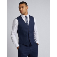 Debenhams Burton Navy Marl Tailored Fit Suit Waistcoat