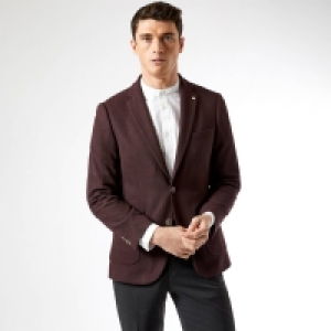 Debenhams Burton Burgundy Textured Pique Blazer