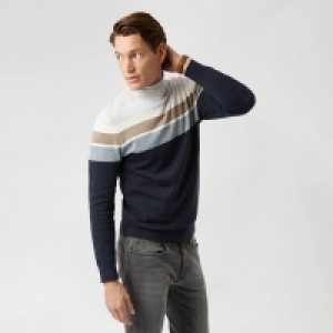 Burton Blue Stripe Print Crew Neck Jumper