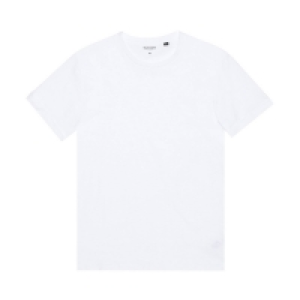 Burton White Slub Roll Sleeves T-Shirt In Organic Cotton