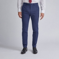 Debenhams Burton Navy Highlight Check Skinny Fit Suit Trousers