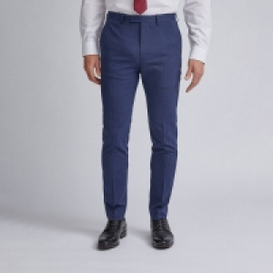 Debenhams Burton Navy Highlight Check Skinny Fit Suit Trousers