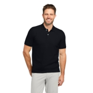 Lands End Black Stretch Pique Polo Traditional Fit Shirt