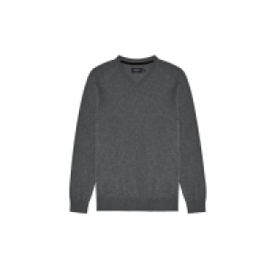 Debenhams Burton Charcoal Grey V-Neck Jumper with Organic Cotton