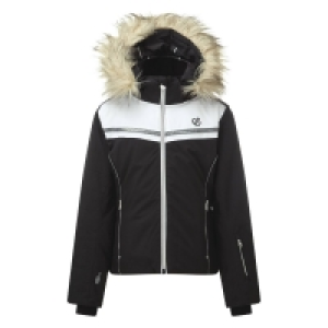 Dare 2b Black Estimate Waterproof Fur Trim Hooded Ski Jacket