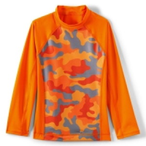 Lands End Orange Boys Long Sleeves Rash Vest
