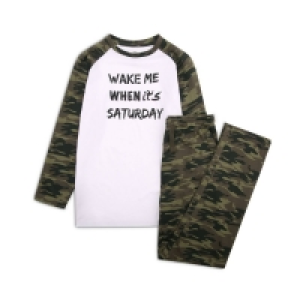 Threadboys Boys Khaki Wake Up Cotton Pyjama Set
