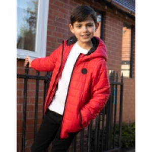 Threadboys Boys Red Cole Hooded Padded Jacket
