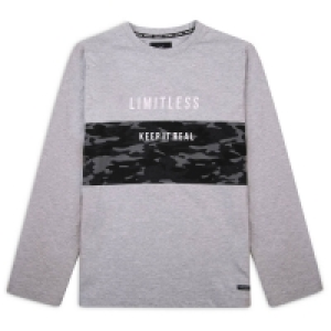 Threadboys Boys Grey Colourblock Kerri Long Sleeve T-Shirts