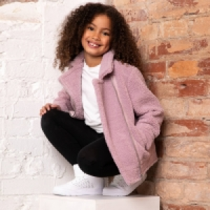 Debenhams Threadgirls Girls Lilac Darcy Borg Biker Jacket