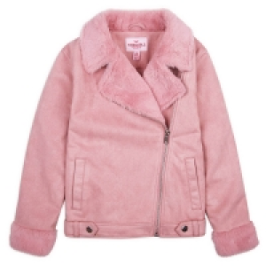 Threadgirls Girls Pink Tanya Suedette Biker Jacket