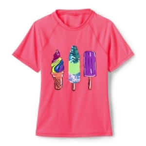 Lands End Pink Girls Sequin Rash Vest